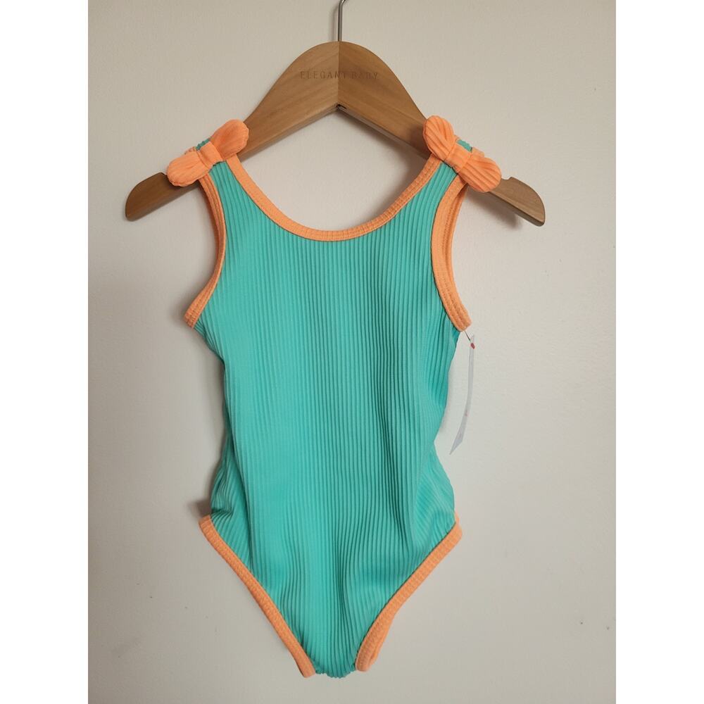 Cat & Jack Teal and Orange One-Piece Swimsuit 2T New